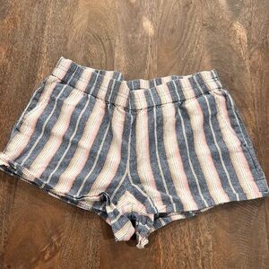 J Crew Linen Shorts- Women’s Size 4, Striped Shorts